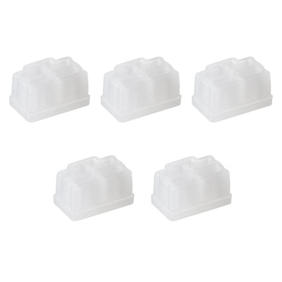 Harfington Uxcell Silicone Ethernet Hub Port RJ45 Anti-Dust Stopper Cap Cover Clear 5pcs