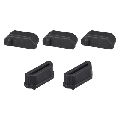 Harfington Uxcell Silicone TV  Anti-Dust Stopper Cap Cover for FEMALE Port Black 5pcs
