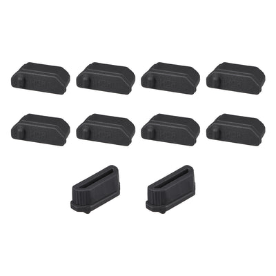 Harfington Uxcell Silicone TV  Anti-Dust Stopper Cap Cover for FEMALE Port Black 10pcs