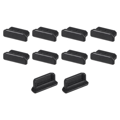 Harfington Uxcell Silicone Tablet Mini  Anti-Dust Stopper Cap Cover For Female Port Black 10pcs