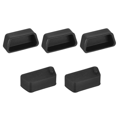 Harfington Uxcell Silicone VGA Port Anti-Dust Stopper Cap Cover for DB9, RS232, Black 5pcs
