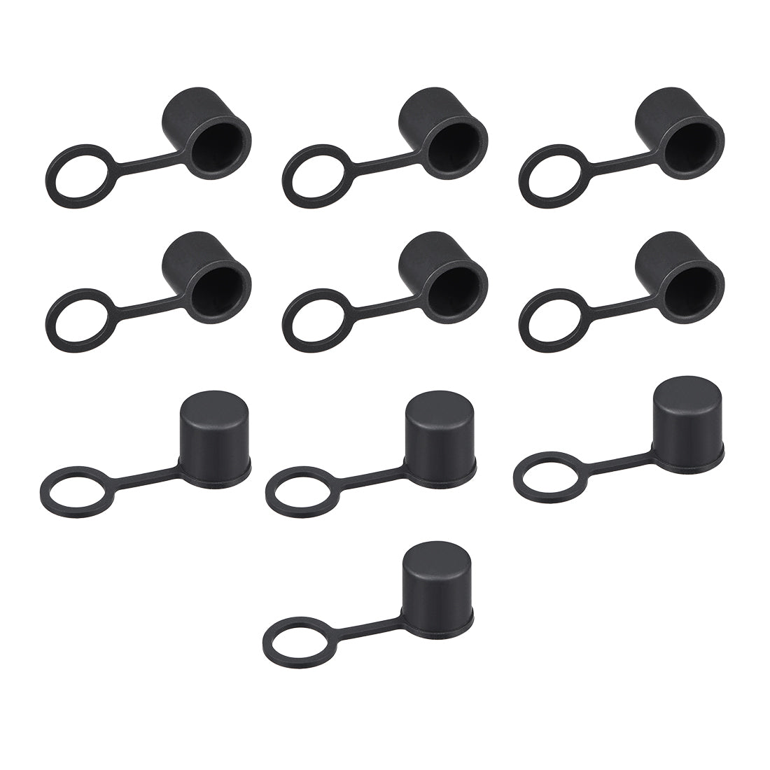 uxcell Uxcell Silicone BNC-B Anti-Dust Stopper Cap Cover for Female Jack Black 10pcs