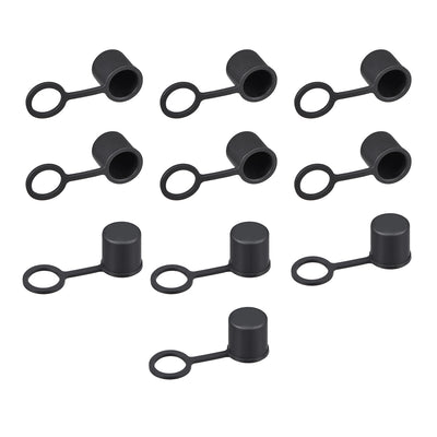 Harfington Uxcell Silicone BNC-B Anti-Dust Stopper Cap Cover for Female Jack Black 10pcs