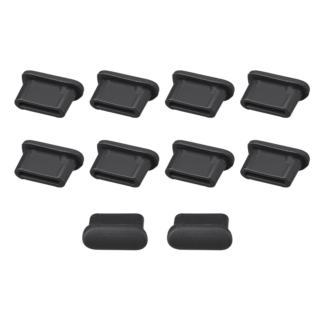 uxcell Uxcell Silicone Type C Anti-Dust Stopper Cap Cover Black 10pcs