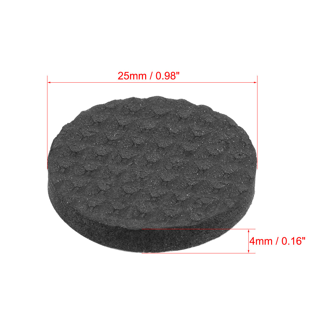 uxcell Uxcell Furniture Pads Adhesive EVA Pads 25mm Dia 4mm Thick Round Black 16Pcs