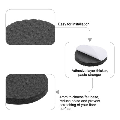 Harfington Uxcell Furniture Pads Adhesive EVA Pads 30mm Dia 4mm Thick Round Black 36Pcs