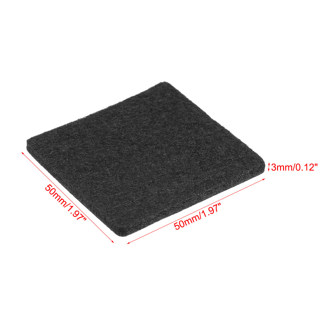 uxcell Uxcell Furniture Pads Adhesive Felt Pads 50mm x 50mm Square 3mm Thick Black 8Pcs