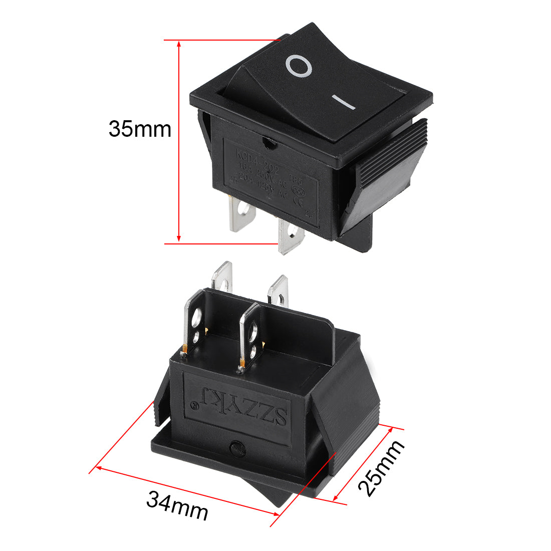 uxcell Uxcell Boat Rocker Switch W Waterproof Case Black Toggle Switch for Boat Car Marine ON/OFF AC 250V/16A 125V/20A 1pcs