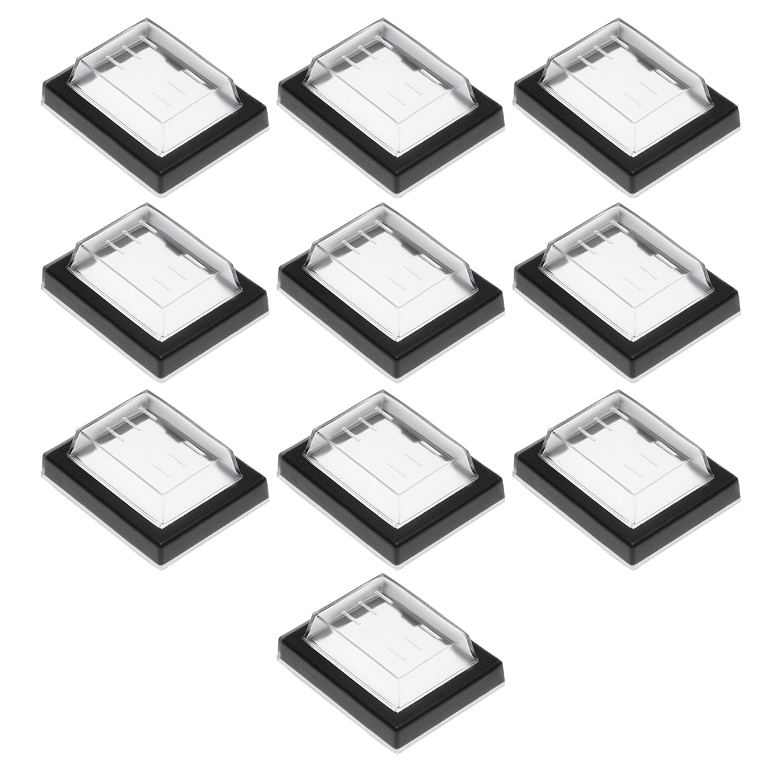 uxcell Uxcell 10 pcs Waterproof Case Switch Covers Caps Protectors Clear Black Rectangle Splash for Boat Rocker Switch