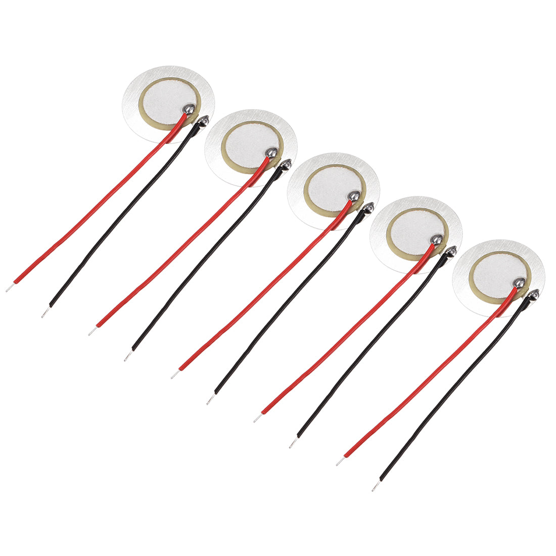 uxcell Uxcell 5 Pcs Piezo Discs 20mm Acoustic Pickup Transducer Prewired Microphone Trigger Drum CBG Guitar