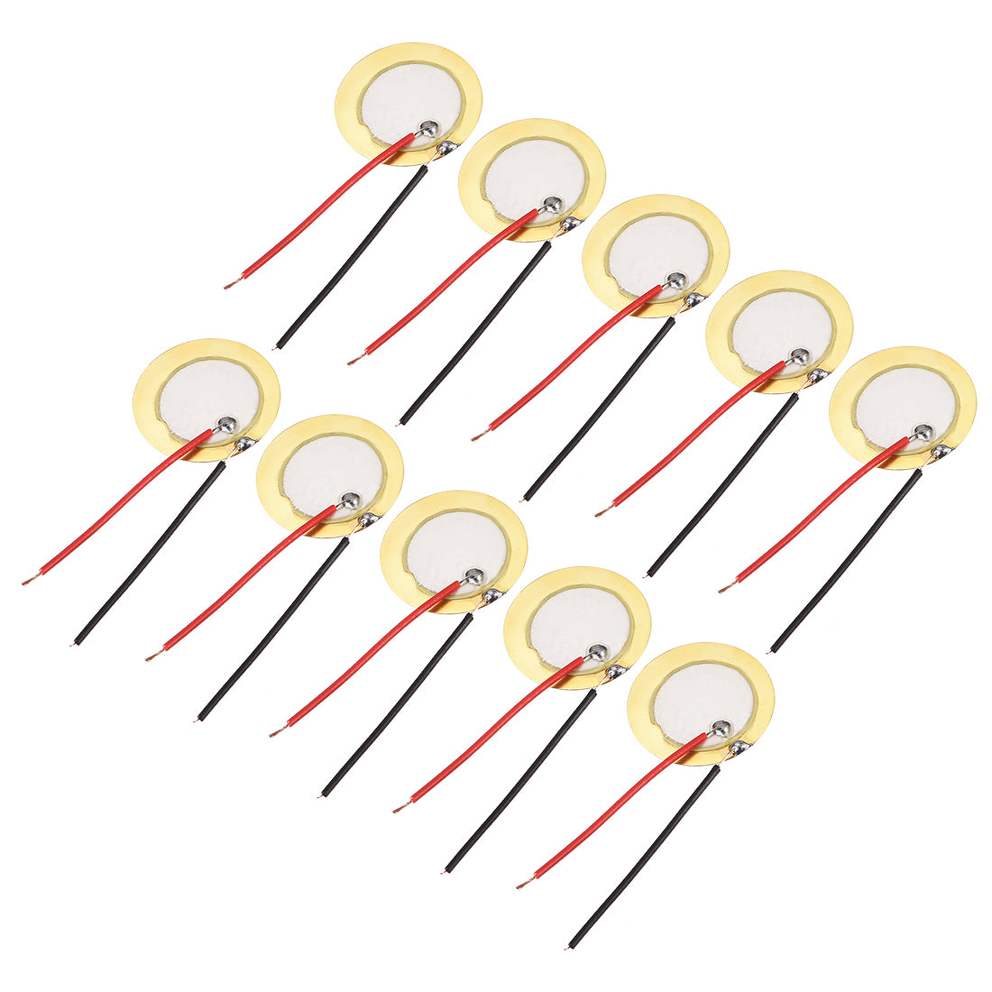 uxcell Uxcell 10 Pcs Piezo Discs 20mm Acoustic Pickup Transducer Prewired Microphone Trigger CBG Guitar