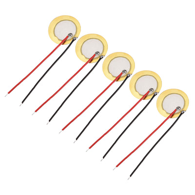 Harfington Uxcell 5 Pcs Piezo Discs 20mm Acoustic Pickup Transducer Prewired Microphone Trigger Drum Guitar