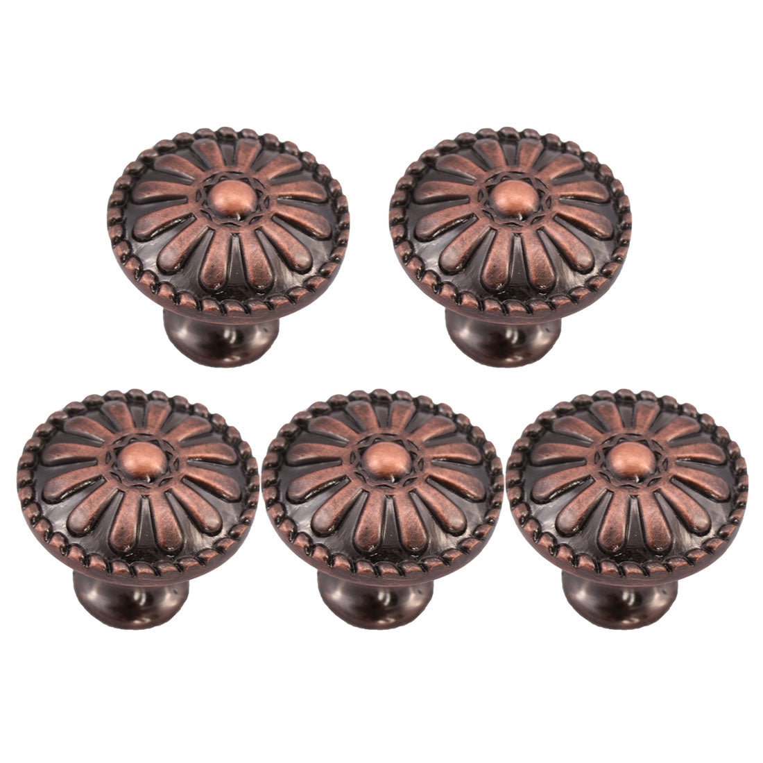 uxcell Uxcell Drawer Knobs Metal Round Pull Handle for Dresser Cabinet 24mm Copper, 5pcs