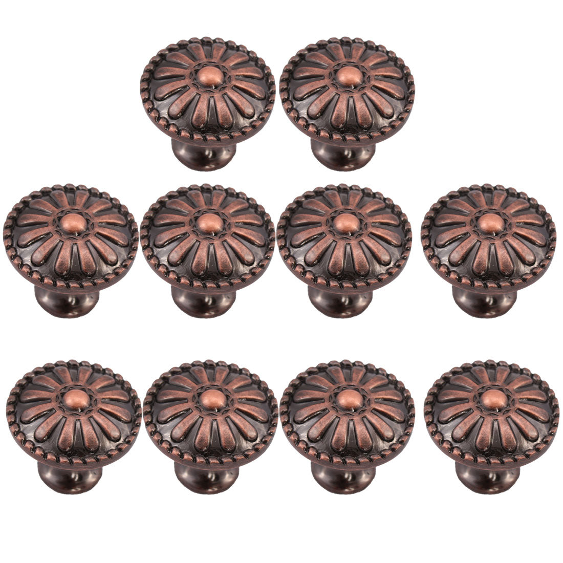 uxcell Uxcell Drawer Knobs Metal Round Pull Handle for Door Dresser Cabinet 24mm Copper, 10pcs