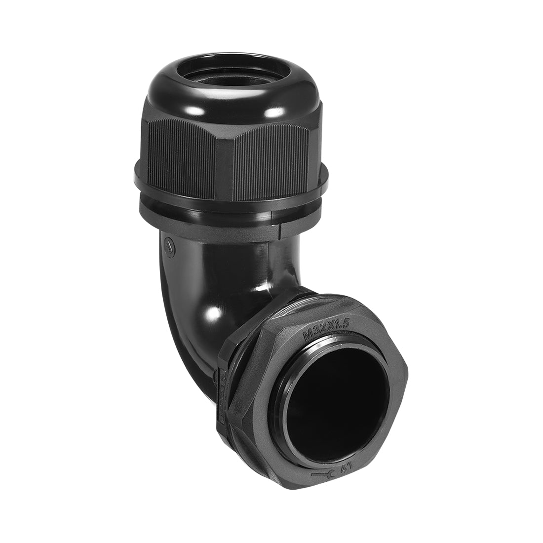 uxcell Uxcell M32 Cable Gland , 90 Degree Waterproof IP68 Nylon Joint Adjustable Locknut for 18mm-25mm Dia Cable Wire
