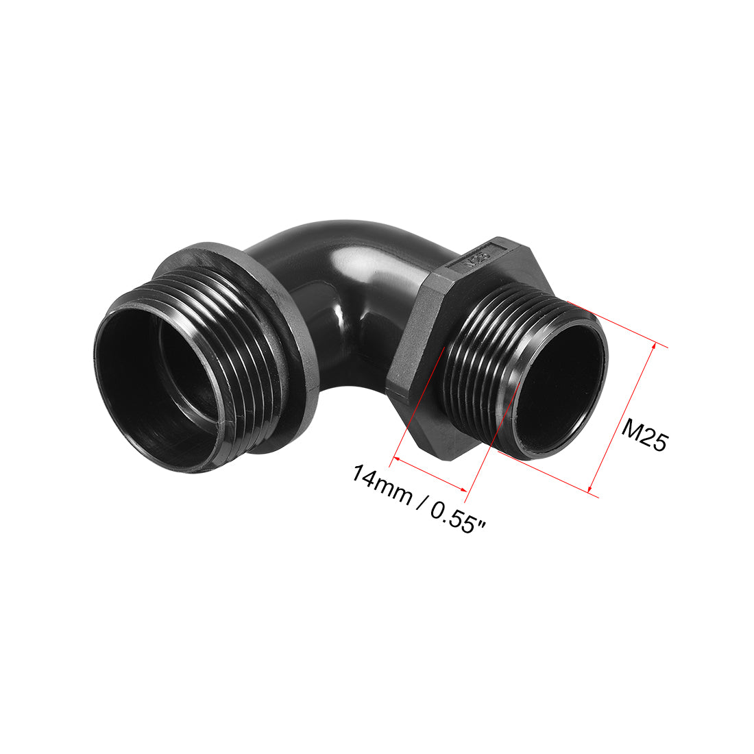 uxcell Uxcell M25 Cable Gland , 90 Degree Waterproof IP68 Nylon Joint Adjustable Locknut for 13mm-18mm Dia Cable Wire