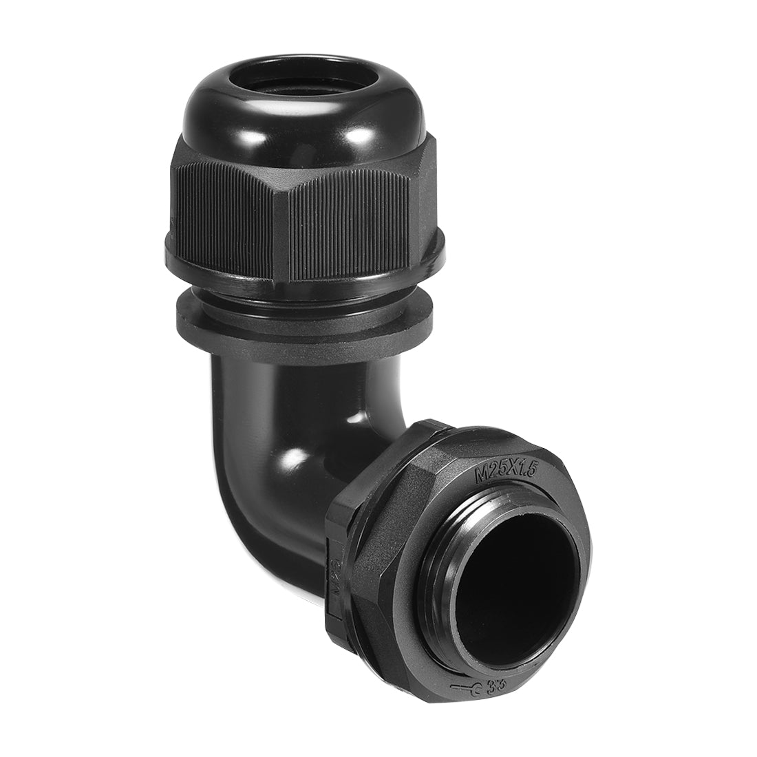 Uxcell Uxcell M25 Cable Gland , 90 Degree Waterproof IP68 Nylon Joint Adjustable Locknut for 13mm-18mm Dia Cable Wire