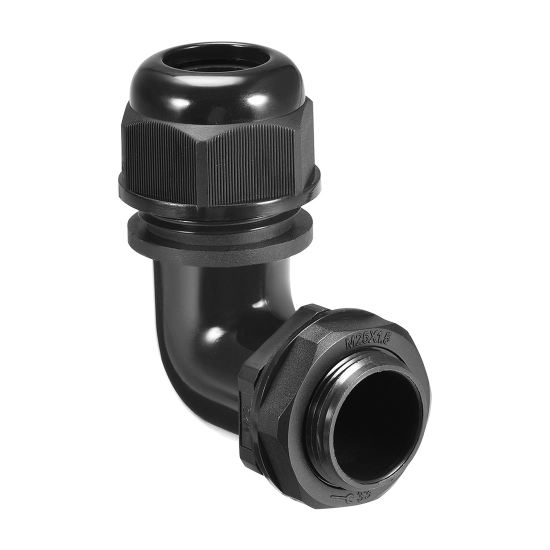 uxcell Uxcell M25 Cable Gland , 90 Degree Waterproof IP68 Nylon Joint Adjustable Locknut for 10mm-14mm Dia Cable Wire