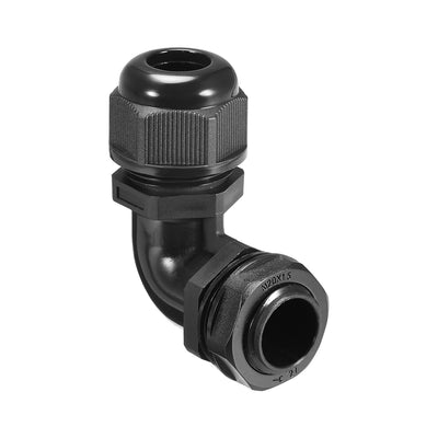 Harfington Uxcell M20 Cable Gland , 90 Degree Waterproof IP68 Nylon Joint Adjustable Locknut for 9mm-14mm Dia Cable Wire