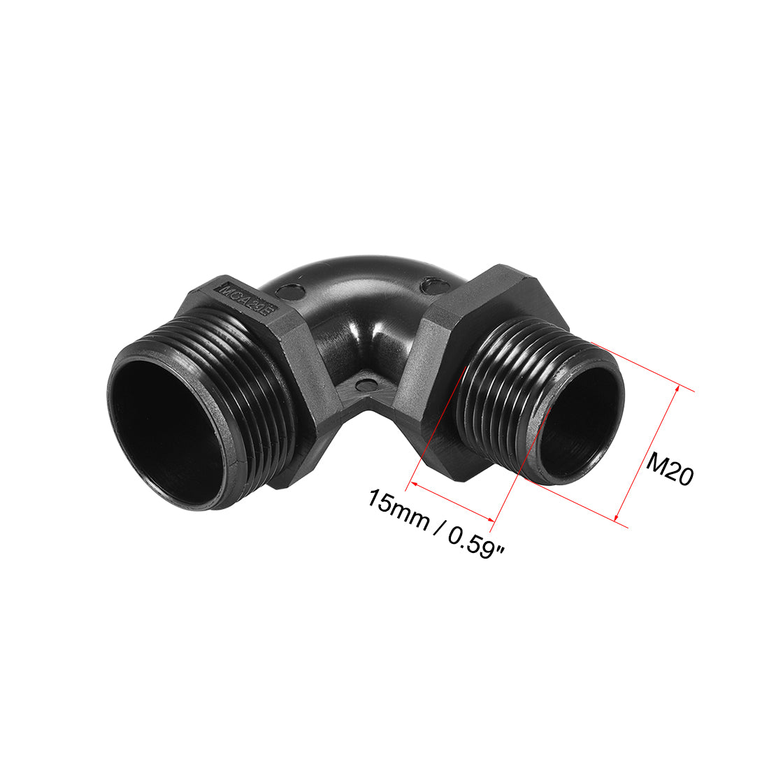 Uxcell Uxcell M20 Cable Gland , 90 Degree Waterproof IP68 Nylon Joint Adjustable Locknut for 6mm-11mm Dia Cable Wire , 2 Pcs
