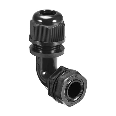 Harfington Uxcell M16 Cable Gland , 90 Degree Waterproof IP68 Nylon Joint Adjustable Locknut for 6mm-10mm Dia Cable Wire