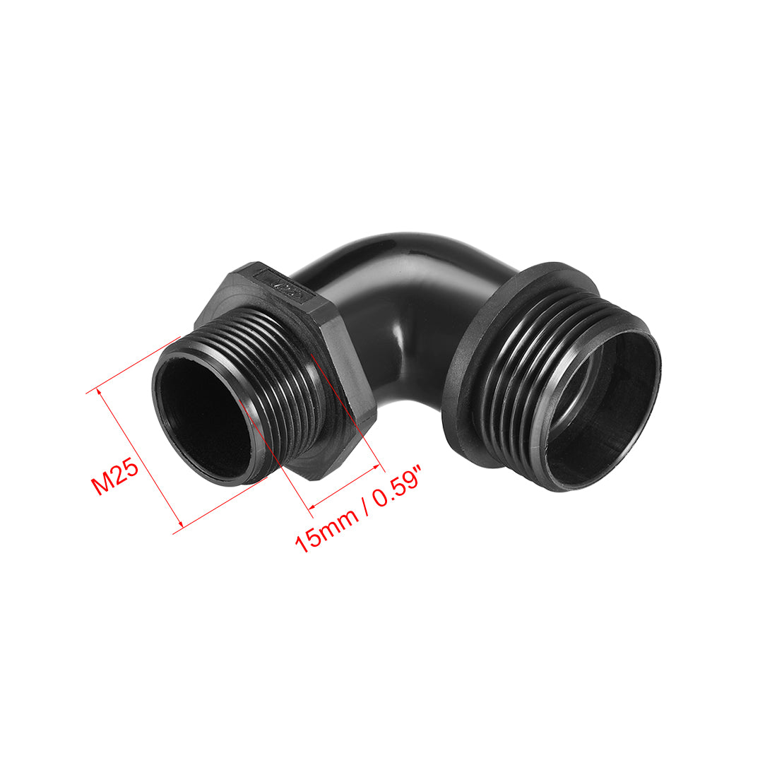 Uxcell Uxcell M25 Cable Gland 90 Degree Waterproof IP68 Nylon Joint Adjustable Locknut with Strain Relief for 13mm-18mm Dia Cable Wire