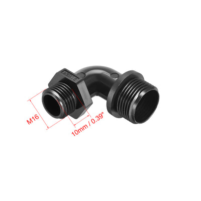 Harfington Uxcell M16 Cable Gland 90 Degree Waterproof IP68 Nylon Joint Adjustable Locknut with Strain Relief for 4mm-7mm Dia Cable Wire