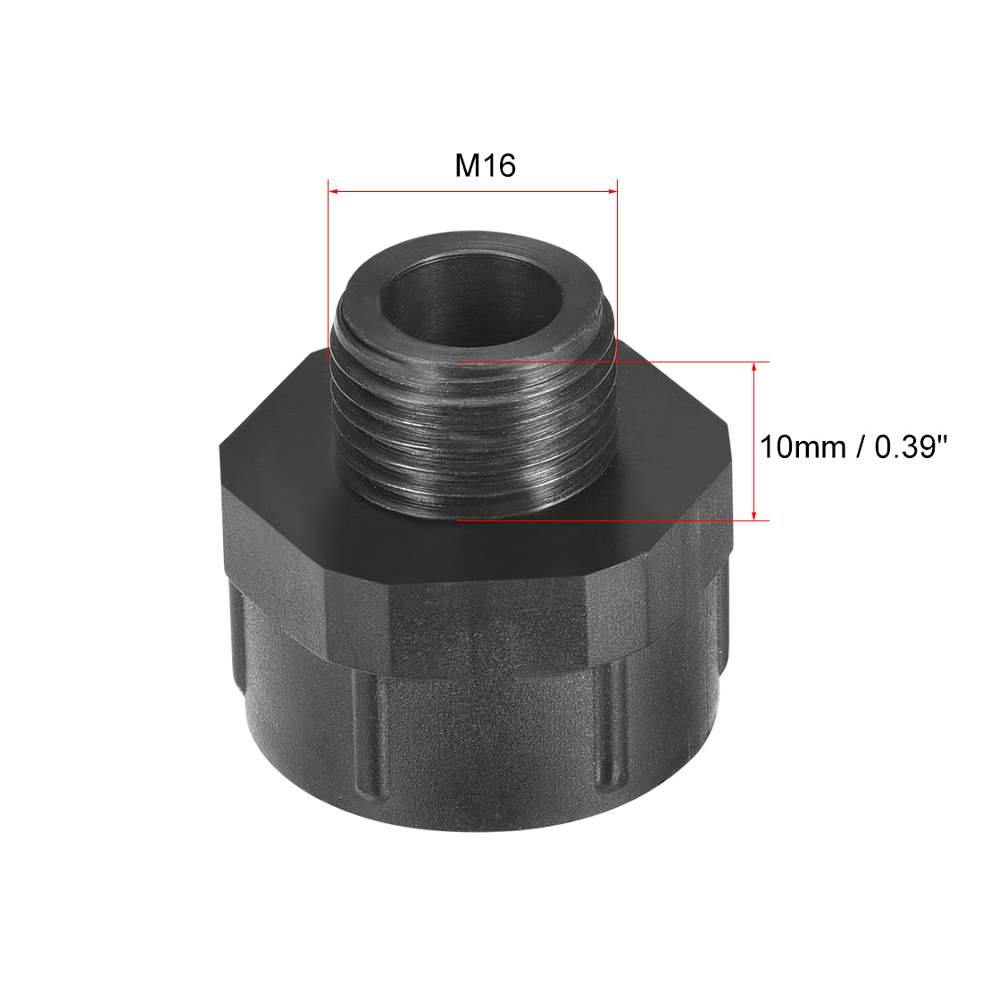 uxcell Uxcell Threaded Bushings Nylon Connector Adaptor M16 Outer Thread to M20 Inner Thread Black , 3 Pcs