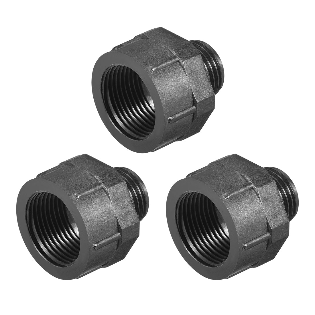 uxcell Uxcell Threaded Bushings Nylon Connector Adaptor M16 Outer Thread to M20 Inner Thread Black , 3 Pcs