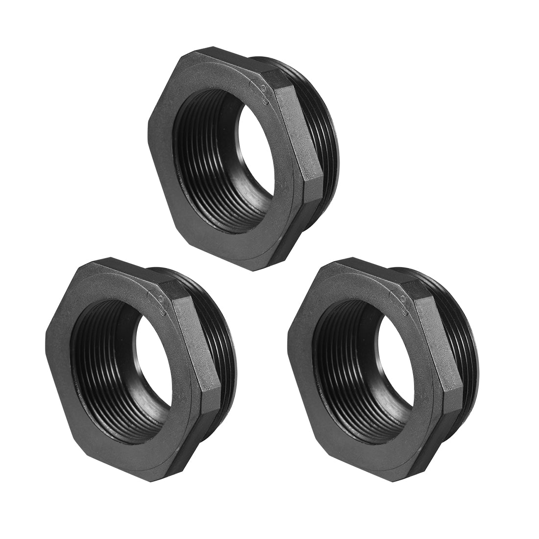 Uxcell Uxcell Threaded Reducing Bushings Nylon Connector Adaptor M40 Male Thread to M32 Female Thread Black , 3 Pcs