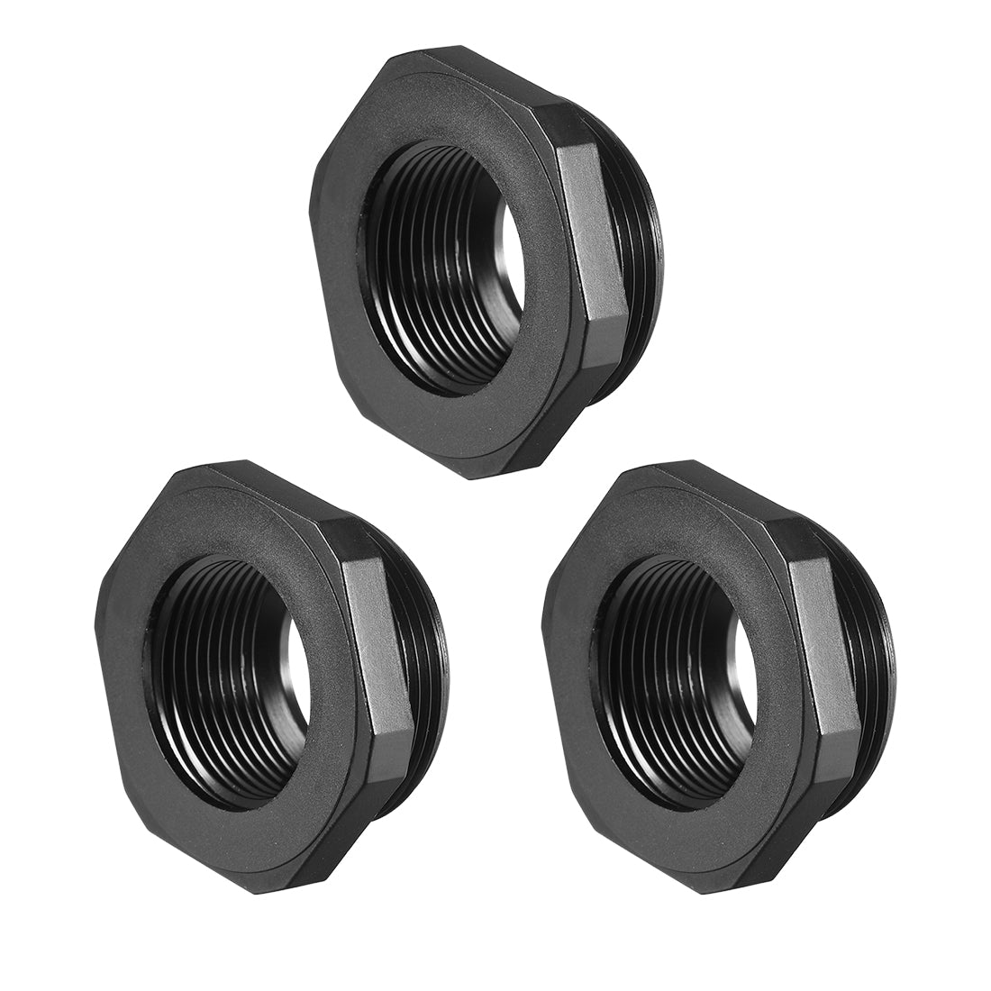 uxcell Uxcell Threaded Reducing Bushings Nylon Connector Adaptor M32 Male Thread to M25 Female Thread Black , 3 Pcs