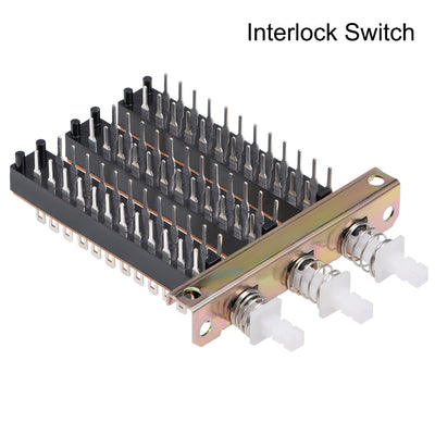 Harfington Uxcell Interlock Push Button Switch Piano Type 8PDT 24 Pin 3 Row