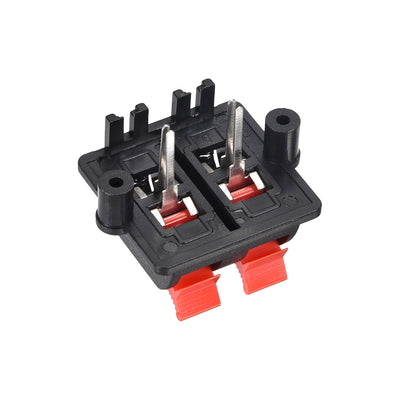 Harfington Uxcell 2 Row 4 Way Spring Terminal Clip Push Release Connector Cable Block WP4-03 4Pcs