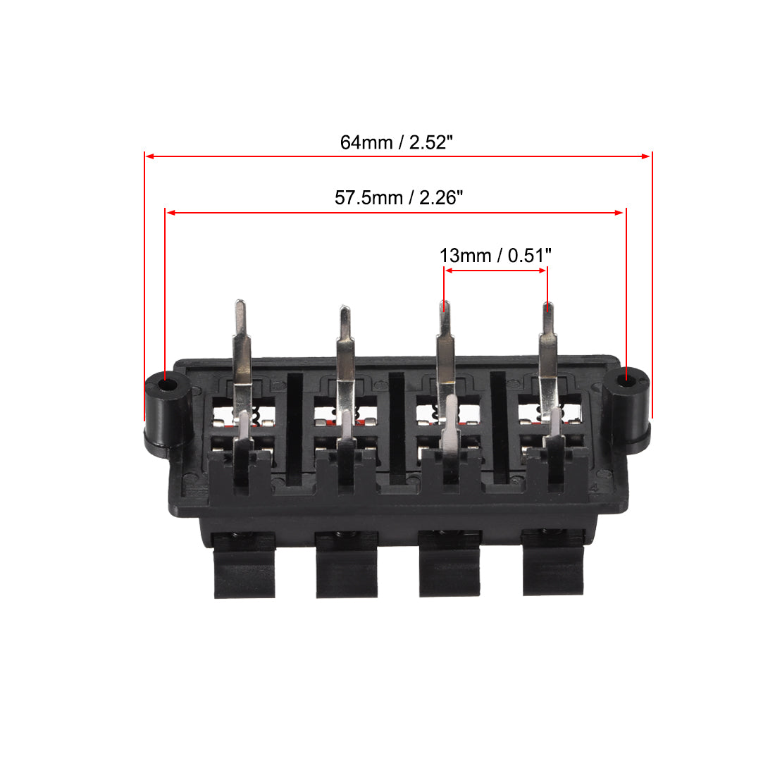 Aofan 4-pack 2-weg luidsprekerklemmenblok - veerkrachtklemmen met koperen contacten (rood/zwart Aofan 4-pack 2-weg luidsprekerklemmenblok - veerkrachtklemmen met koperen contacten (rood/zwart