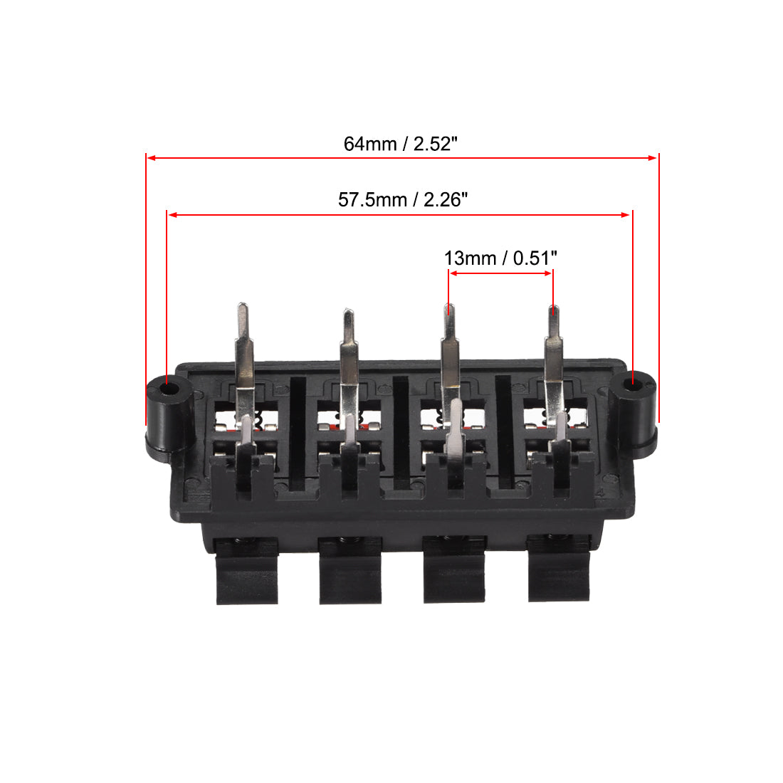 uxcell Uxcell 2 Row 8 Way Spring Speaker Terminal Clip Push Release Connector Audio Cable Terminals Strip Block WP8-03 5Pcs