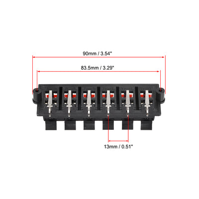 Harfington Uxcell 2 Row 12 Way Spring Speaker Terminal Clip Push Release Connector Audio Cable Terminals Strip Block WP12-03B 2Pcs