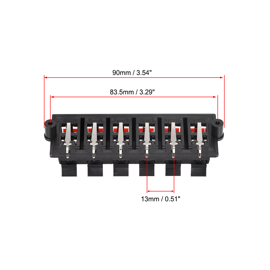 uxcell Uxcell 2 Row 12 Way Spring Speaker Terminal Clip Push Release Connector Audio Cable Terminals Strip Block WP12-03B 5Pcs