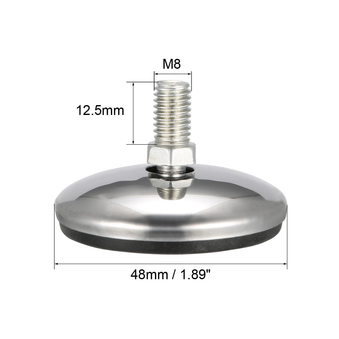 uxcell Uxcell Furniture Levelers, 18mm to 22mm Adjustable Height M8 x 12.5mm Threaded, 16Pcs