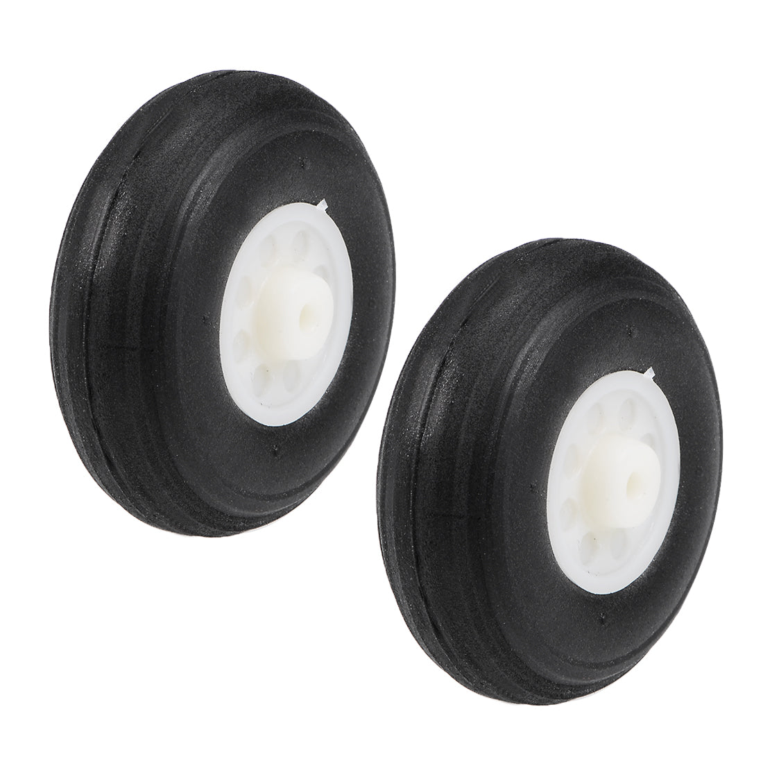 uxcell Uxcell Tire and Wheel Sets for RC Airplane,PU Sponge Tire with Plastic Hub,1.43" 2pcs