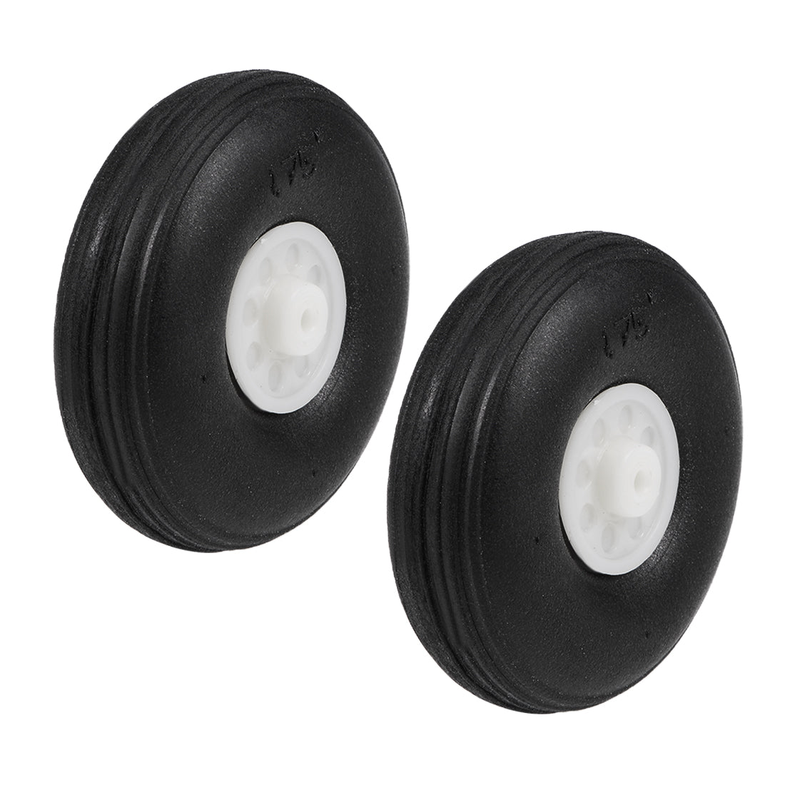 uxcell Uxcell Tire and Wheel Sets for RC Airplane,PU Sponge Tire with Plastic Hub,1.75" 2pcs
