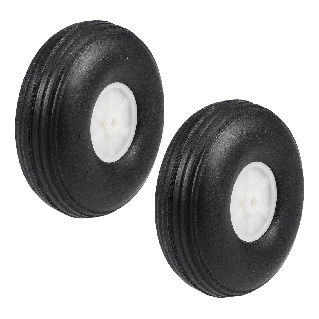uxcell Uxcell Tire and Wheel Sets for RC Airplane,PU Sponge Tire with Plastic Hub,2.5" 2pcs