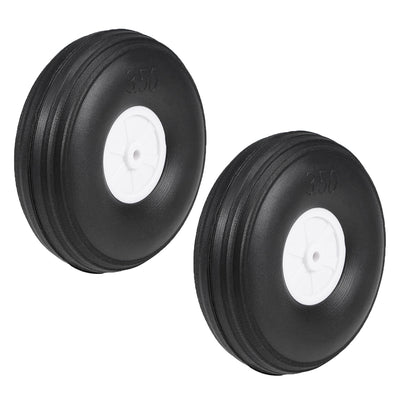 Harfington Uxcell Tire and Wheel Sets for RC Airplane,PU Sponge Tire with Plastic Hub,3.5" 2pcs