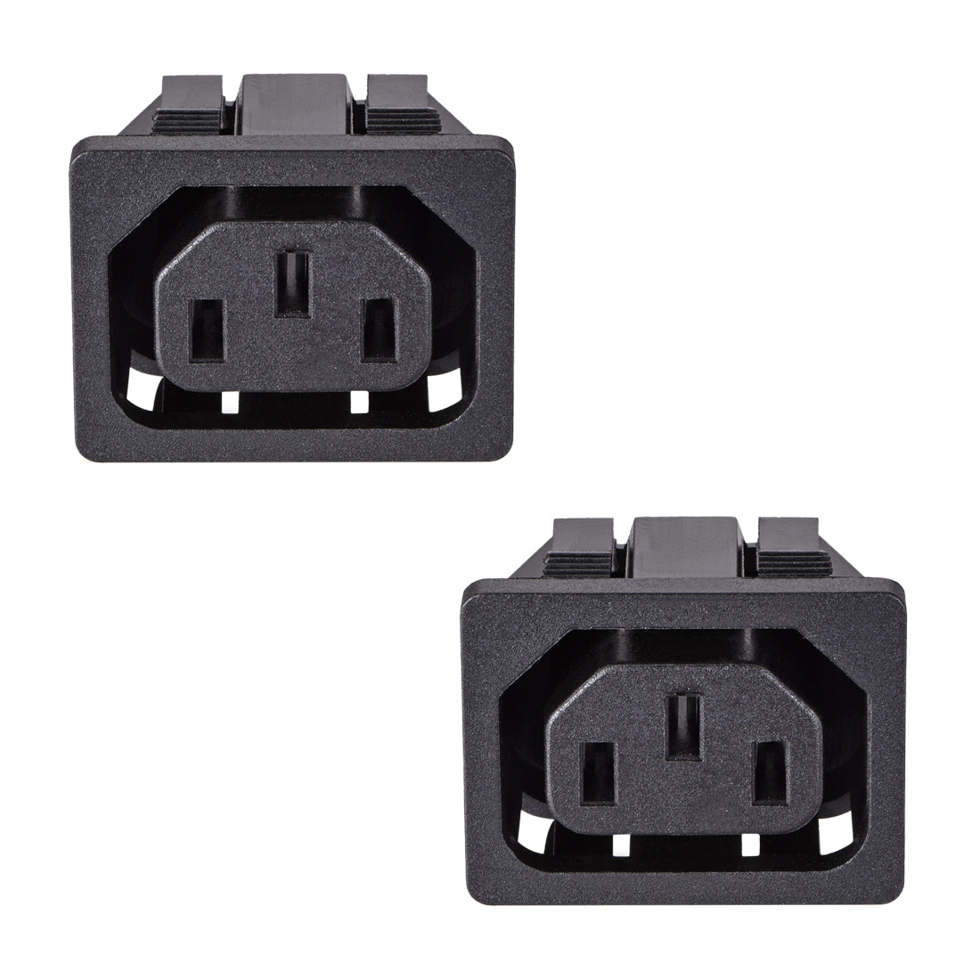 uxcell Uxcell C13 Panel Mount Plug Adapter 250V AC 10A 3 Pins  IEC Inlet Module Plug Power Socket Straight 2pcs