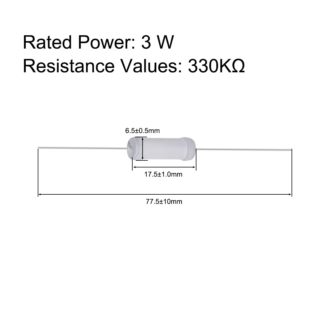 uxcell Uxcell 40pcs 3W 3 Watt Metal Oxide Film Resistor Lead 330K Ohm ±5% Tolerance