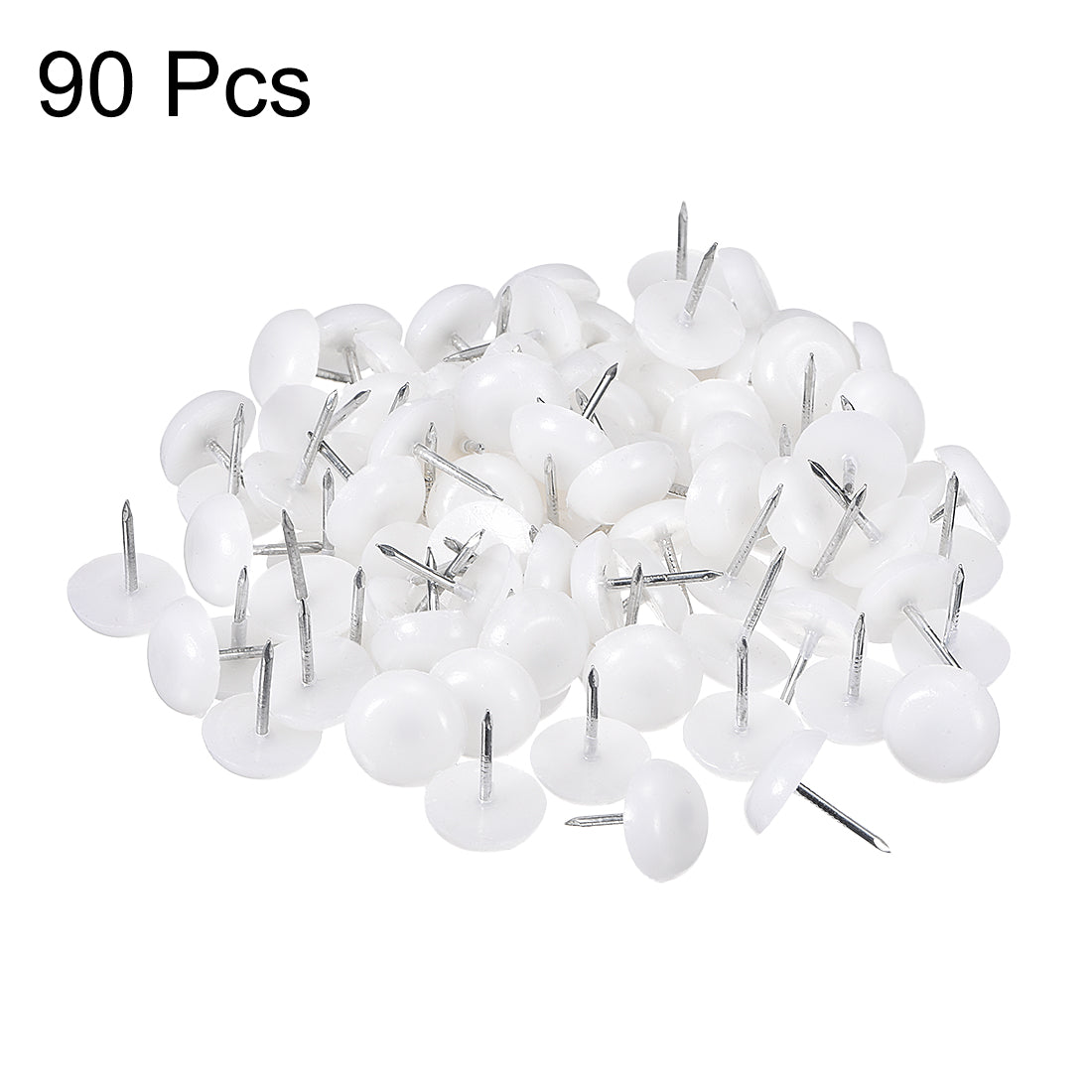 uxcell Uxcell Furniture Feet Nail Chair Table Leg Protector Pad 13.5mm Dia White Plastic 90pcs