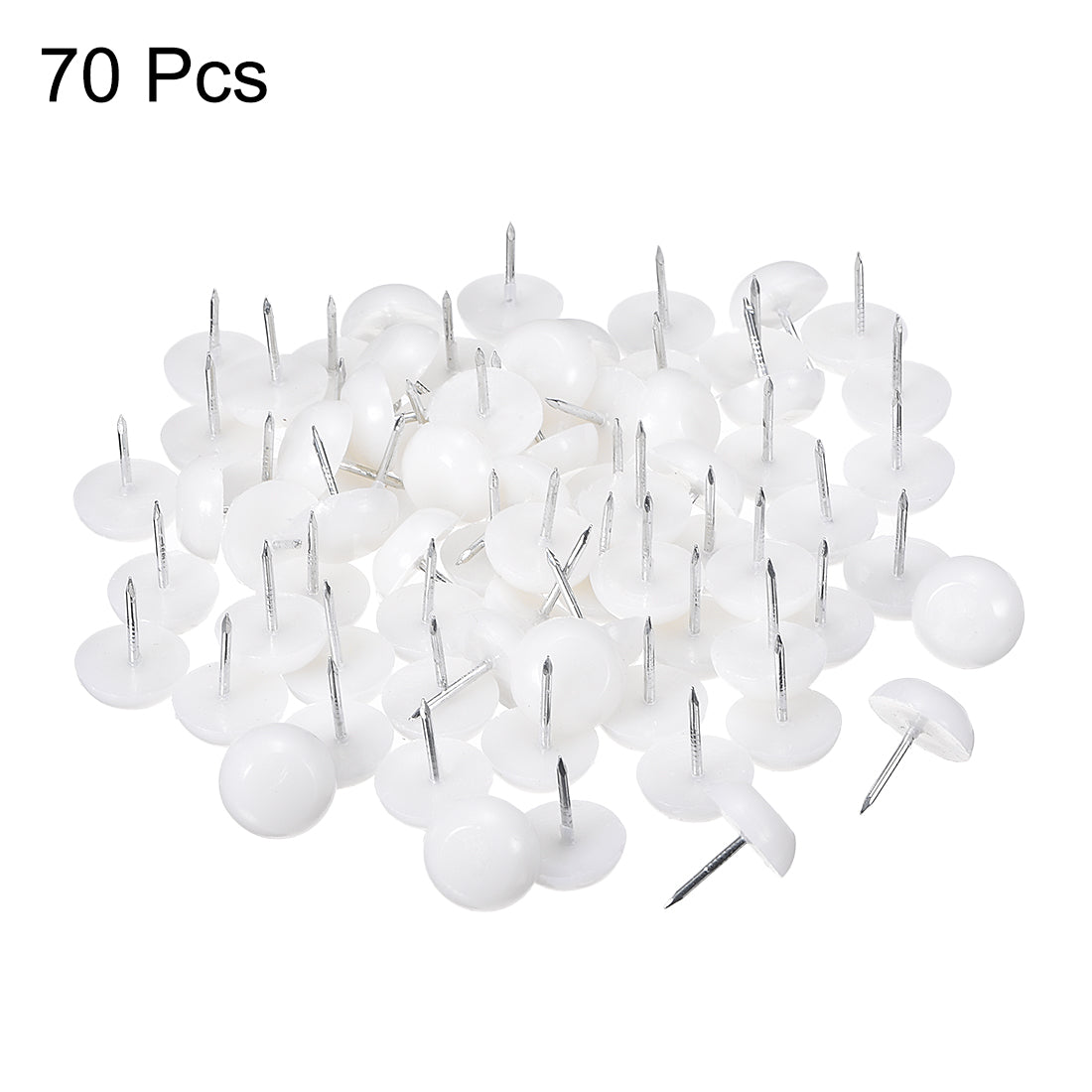 uxcell Uxcell Furniture Feet Nail Chair Table Leg Protector Pad 15mm Dia White Plastic 70pcs