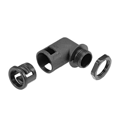 Harfington Uxcell Corrugated Tube Connector 90 Degree AD15.8 Conduit Hose Joint Clamps 2Pcs