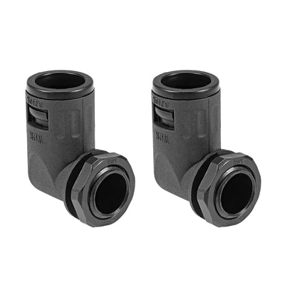 Harfington Uxcell Corrugated Tube Connector 90 Degree AD15.8 Conduit Hose Joint Clamps 2Pcs