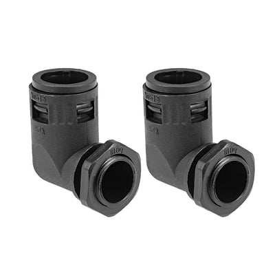 Harfington Uxcell Corrugated Tube Connector 90 Degree AD21.2 Conduit Hose Joint Clamps 2Pcs