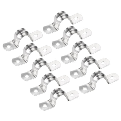 Harfington Uxcell U Shaped Conduit Clamp Saddle Strap Tube Pipe Clip Stainless Steel M14 10Pcs